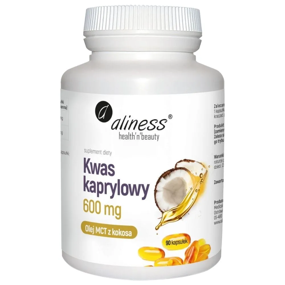 Aliness Ácido Caprílico (60% C8) 600 mg - 90 Cápsulas