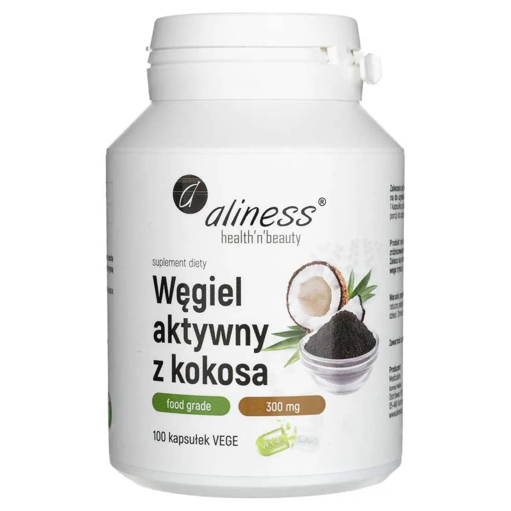 Aliness Carbón Activado de Coco - 100 Cápsulas Vegetales
