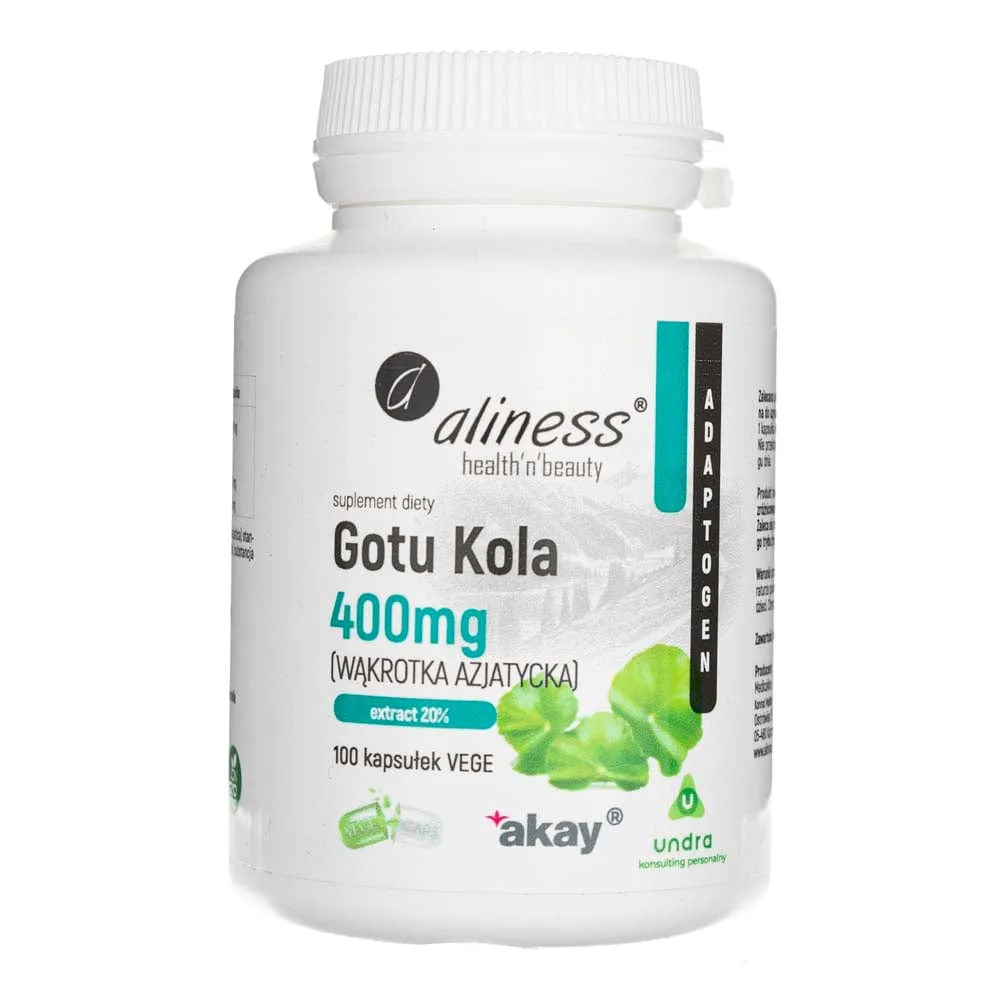 Aliness Gotu Kola (Centella Asiática, Centella Asiática) 400 mg - 100 Cápsulas Vegetales