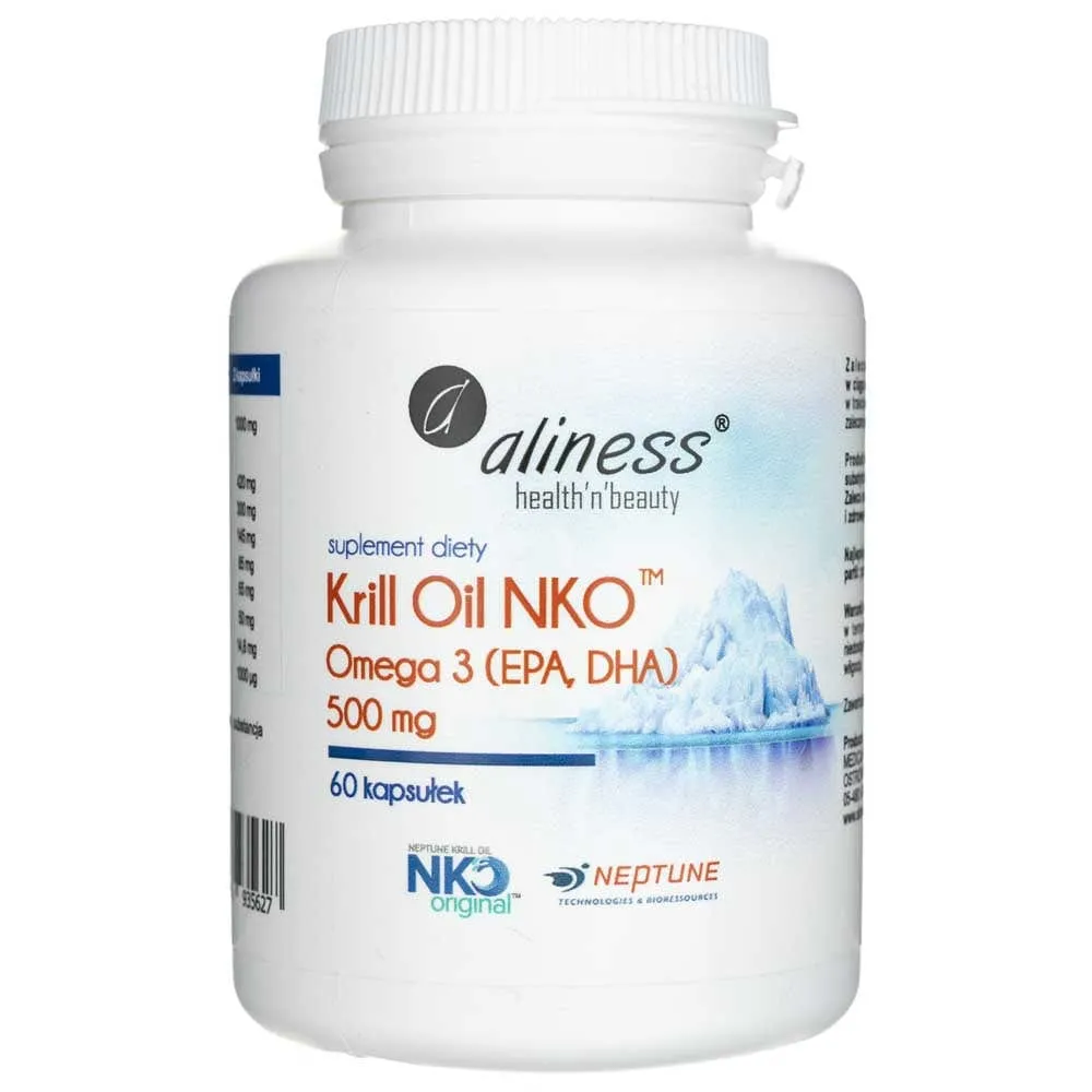 Aliness Aceite de Krill NKO Omega 3 con Astaxantina 500 mg - 60 Cápsulas