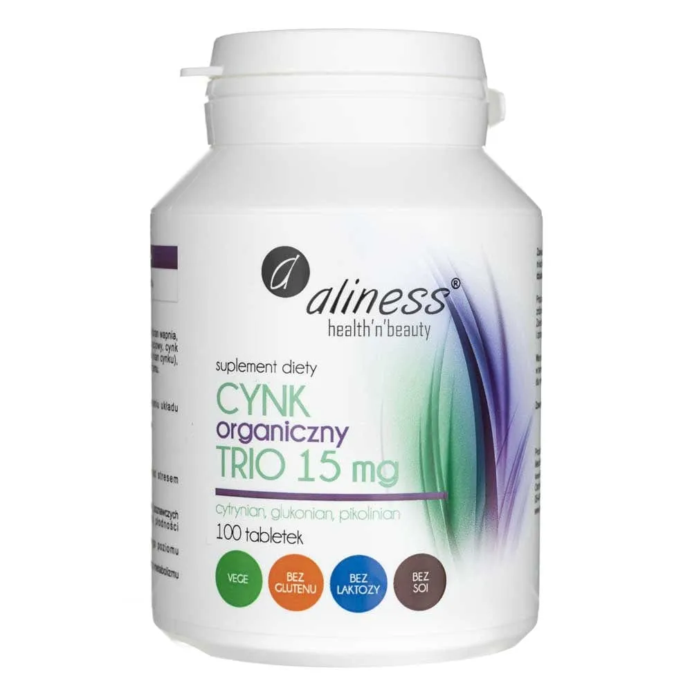 Aliness Trío Zinc Orgánico 15 mg - 100 Tabletas