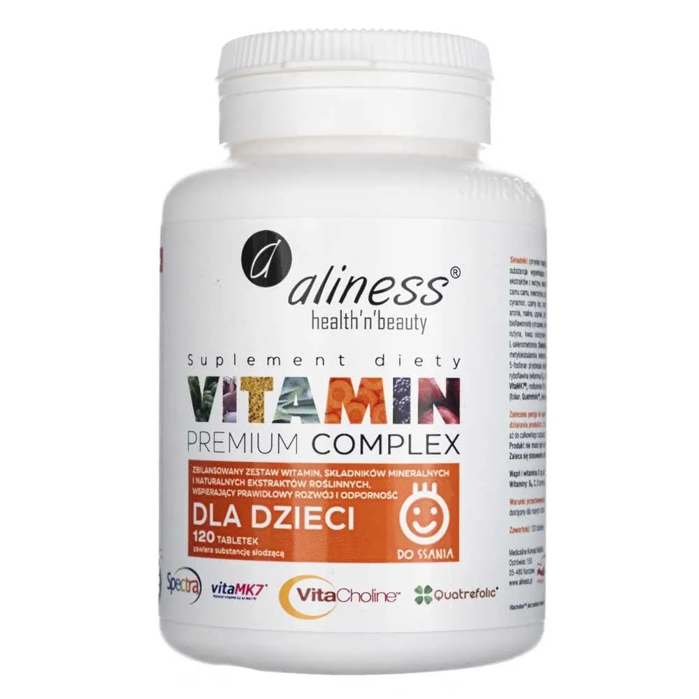 Aliness Complejo Vitamínico Premium para Niños - 120 Tabletas