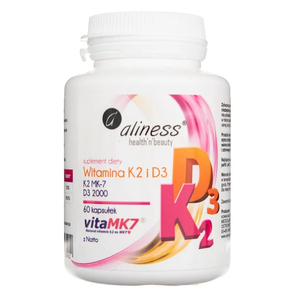 Aliness Vitamina K2 MK-7 100 mcg con Natto D3 - 60 Cápsulas