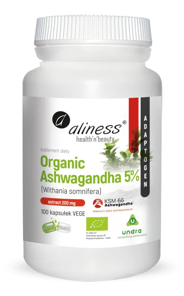 Allines Organic Ashwagandha 5% KSM-66 200 mg - 100 Cápsulas