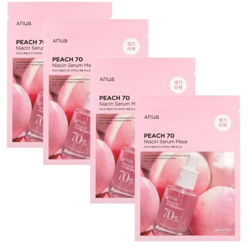 Anua Peach 70 Niacin Serum Mask - 4 unidades