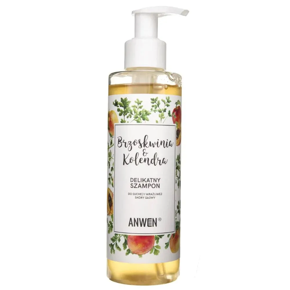 Anwen Champú para cuero cabelludo seco y sensible Melocotón y cilantro - 200 ml