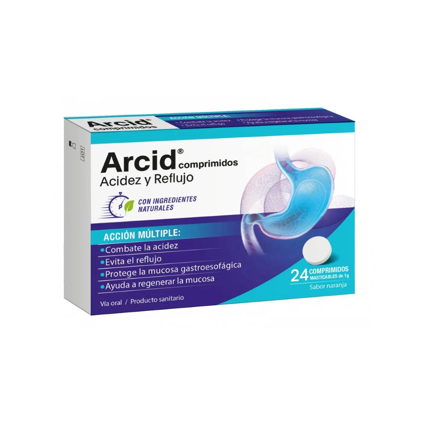 Arcid 24 Comprimidos Masticables Sabor Naranja