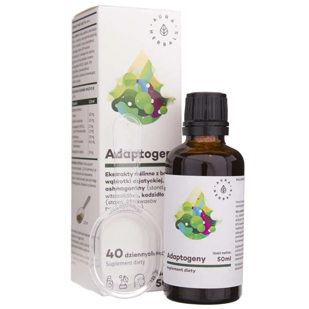 Aura Herbals Adaptógenos - Extractos de plantas 100% naturales - 50 ml