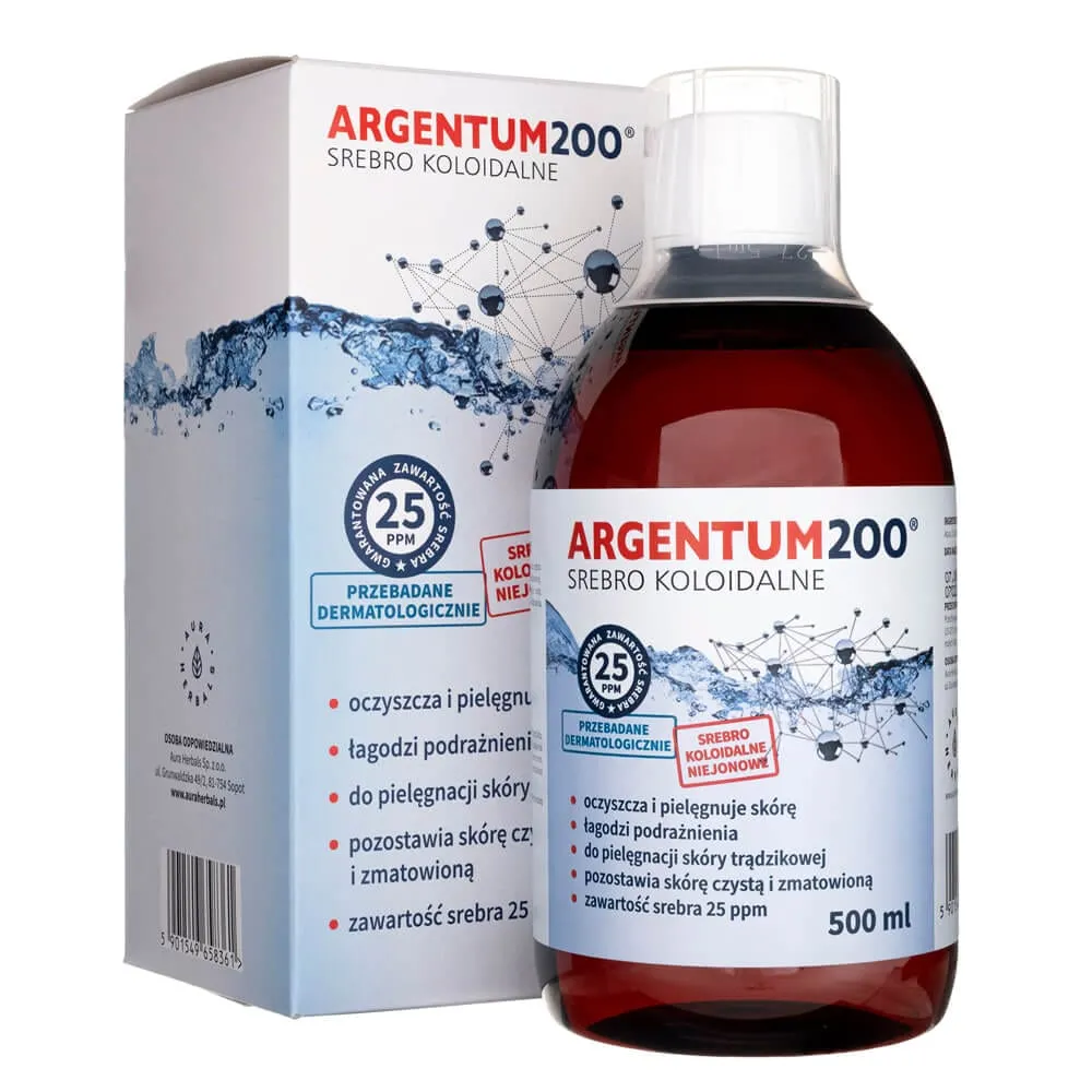 Aura Herbals Argentum 200 Plata Coloidal 25 ppm - 500 ml
