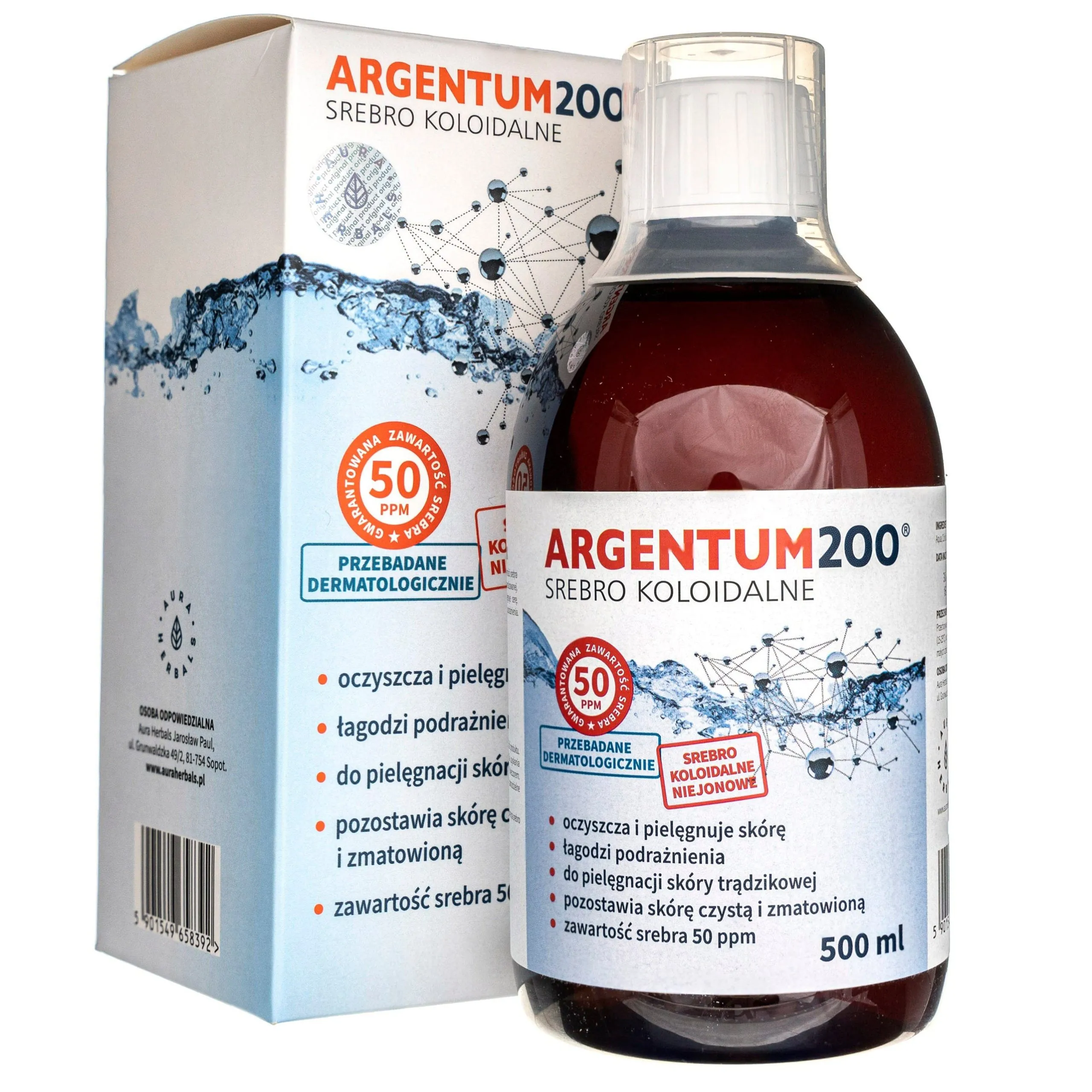 Aura Herbals Argentum 200 Plata Coloidal 50 ppm - 500 ml