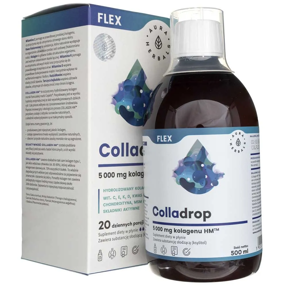 Aura Herbals Colladrop Flex - colágeno marino 5000 mg - 500 ml