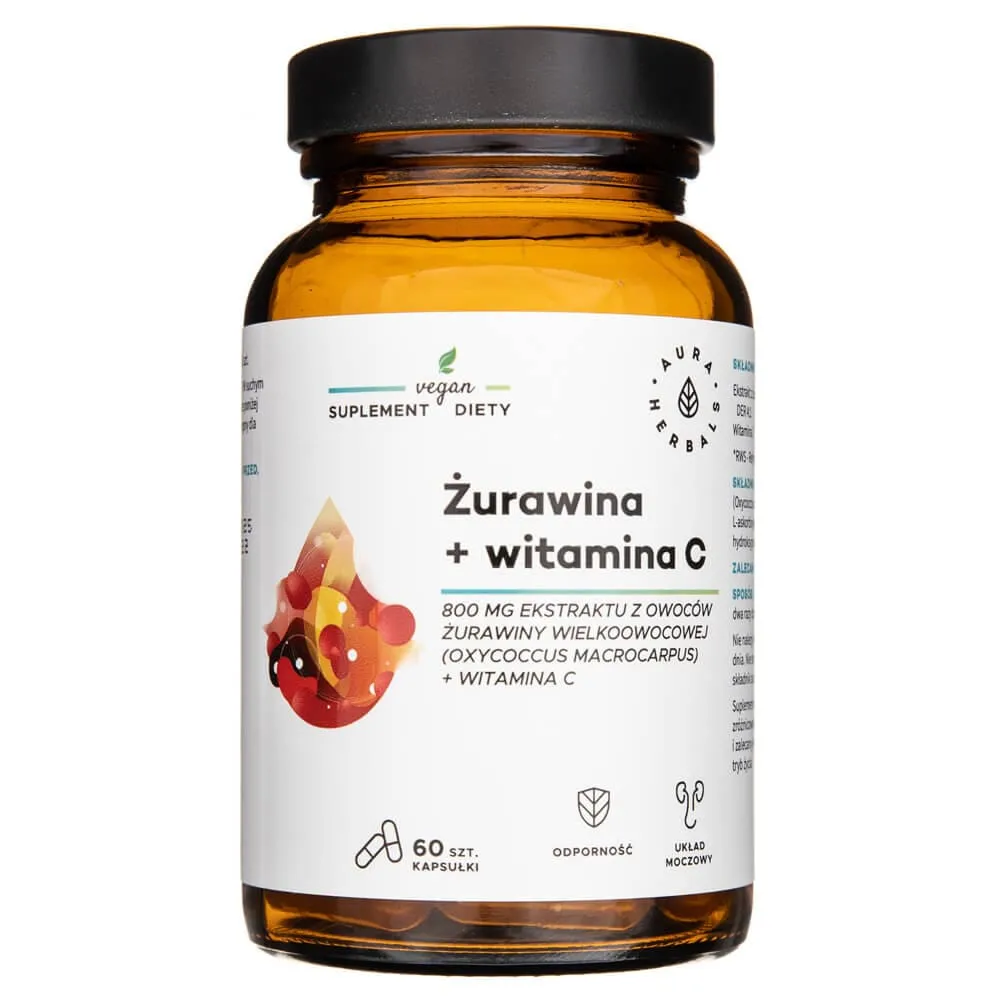 Aura Herbals Arándano Rojo 800 mg Vitamina C - 60 Cápsulas