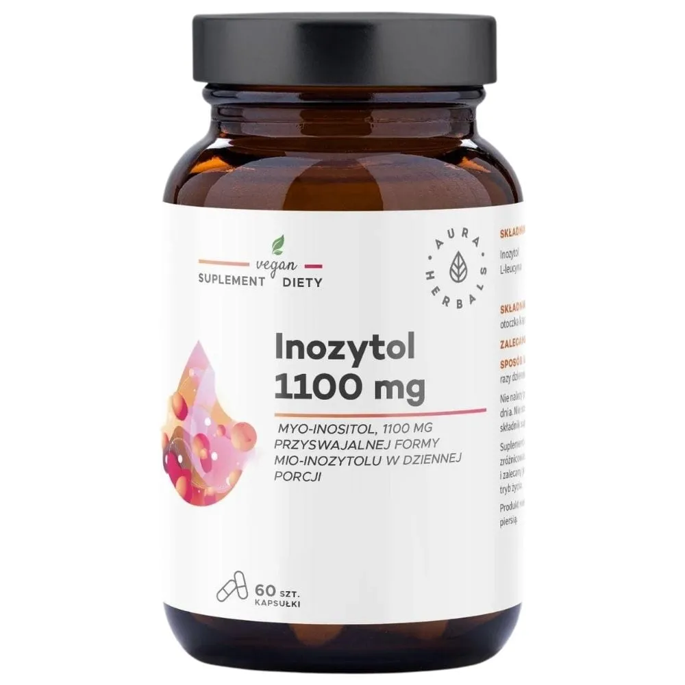 Aura Herbals Inositol 1100 mg Myo-Inositol - 60 Cápsulas