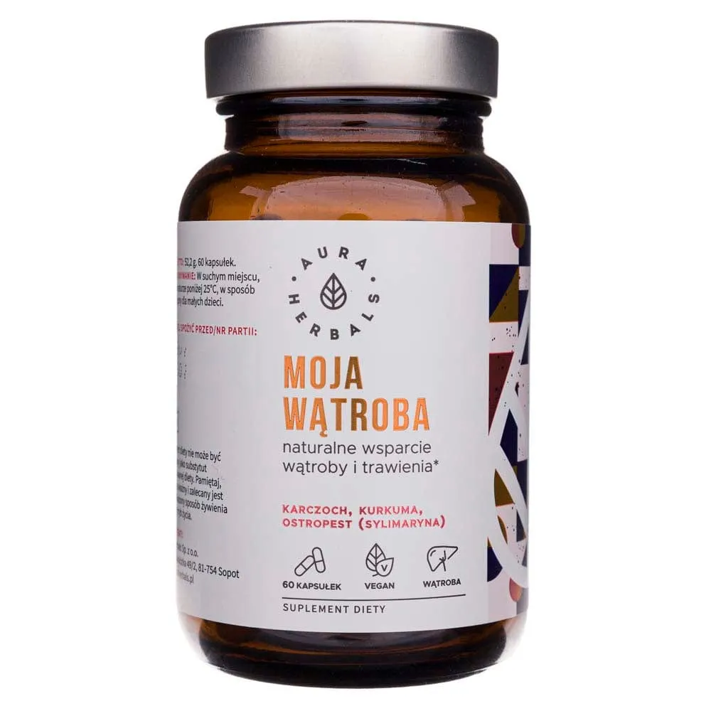 Aura Herbals Apoyo Hepático - Alcachofa, Cardo Mariano, Cúrcuma - 60 Cápsulas