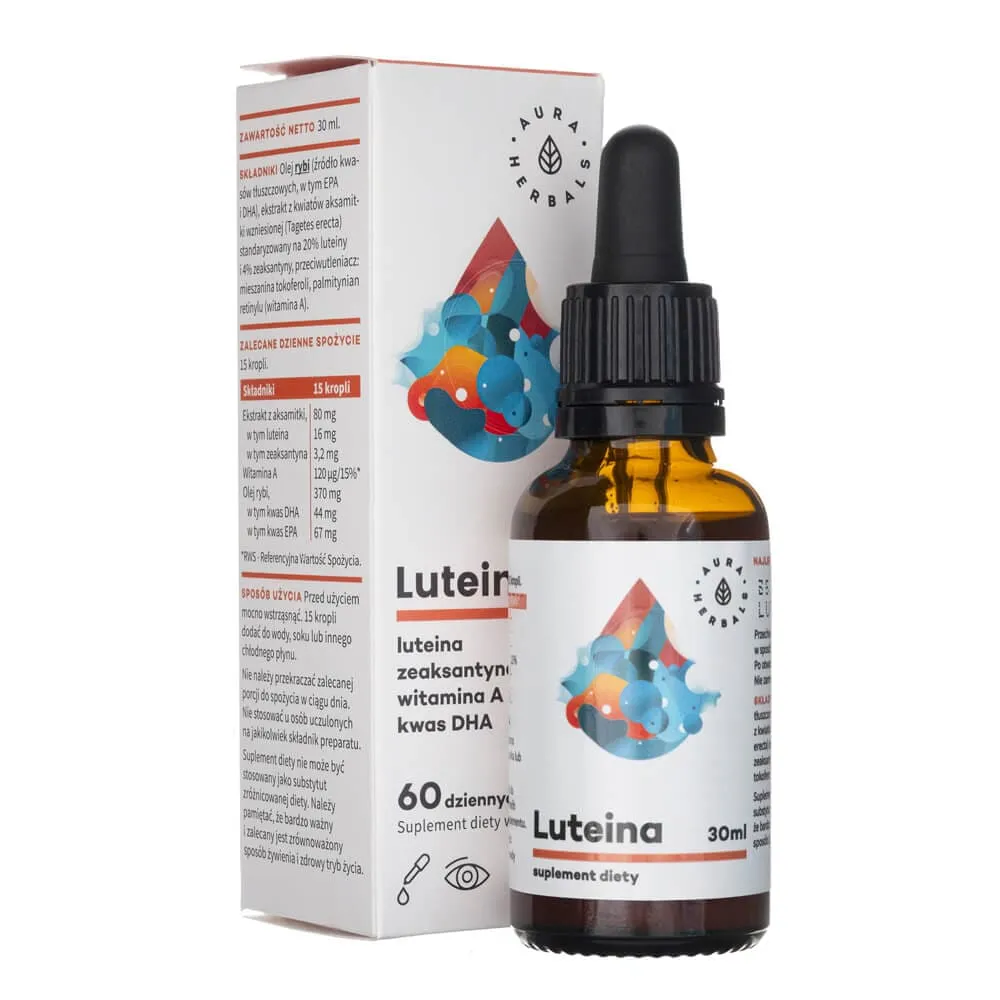 Aura Herbals Luteína Zeaxantina Vitamina A DHA & EPA Ácidos, gotas - 30 ml