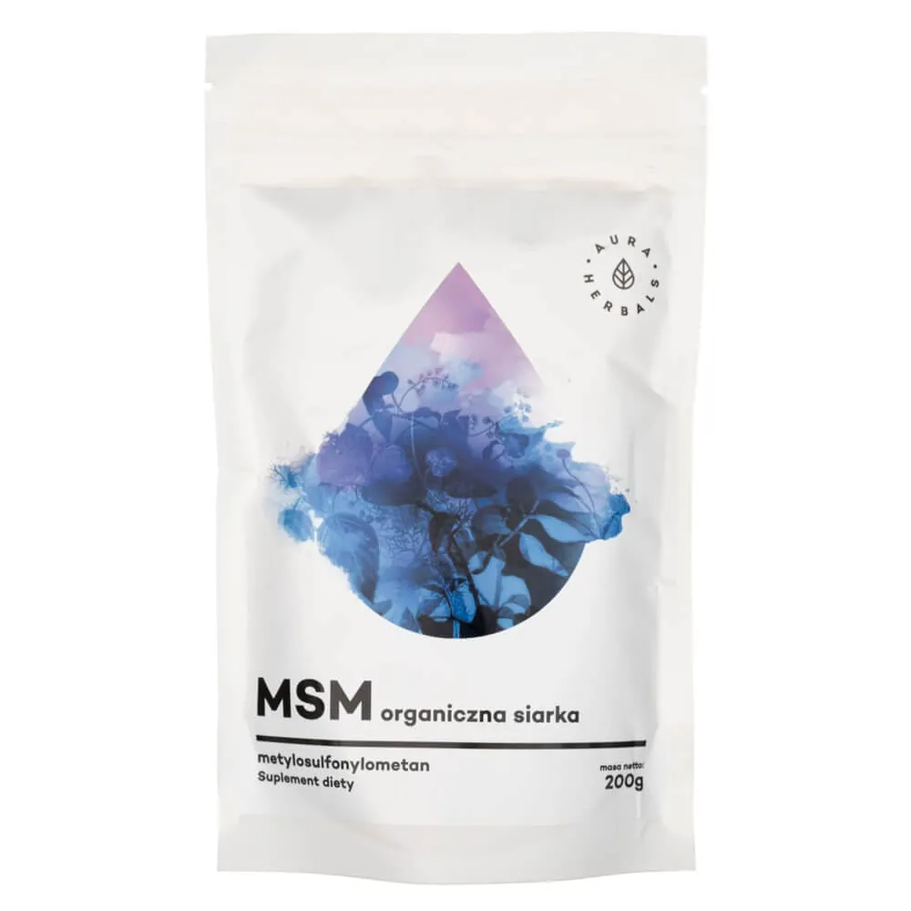 Aura Herbals MSM - Compuesto orgánico de azufre, en polvo - 200 g