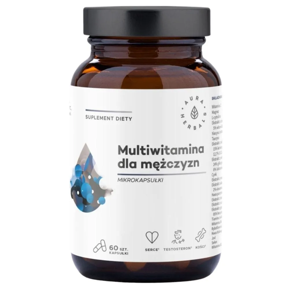 Aura Herbals Multivitamin for Men, Microcápsulas - 60 Cápsulas