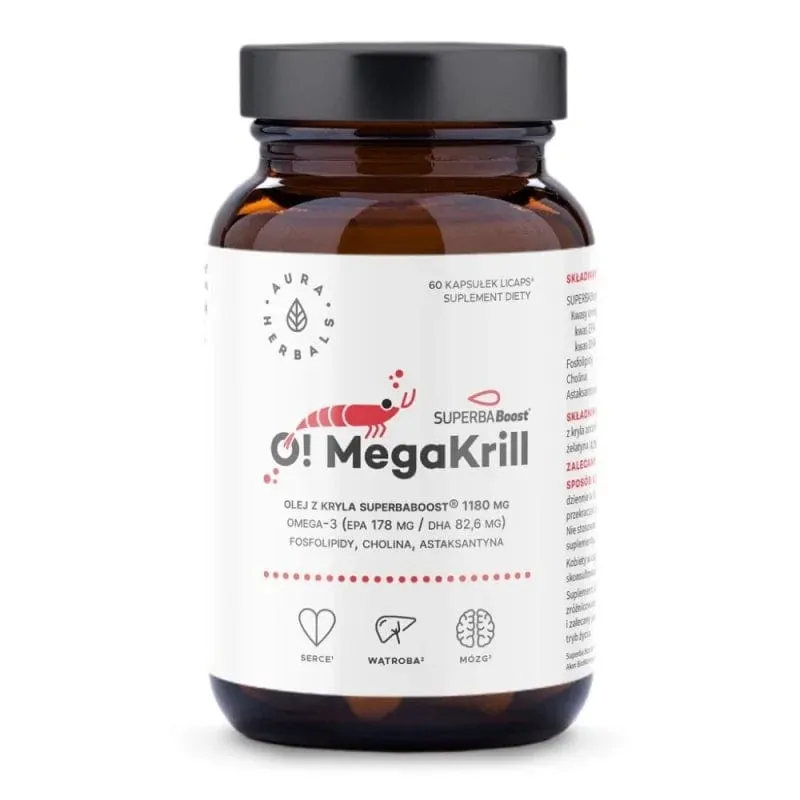 ¡Aura Herbals O! MegaKrill 1180 mg - 60 Cápsulas