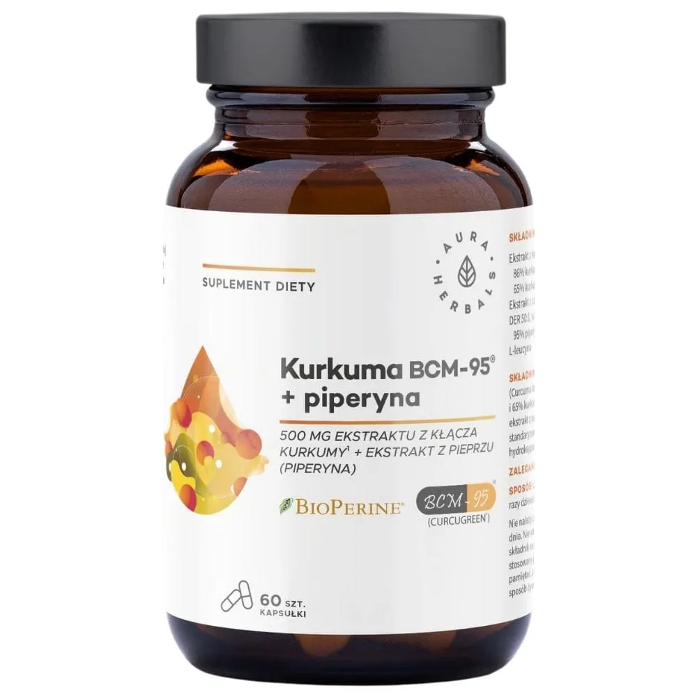 Aura Herbals Cúrcuma 500 mg BCM-95 ® + Piperina - 60 Cápsulas