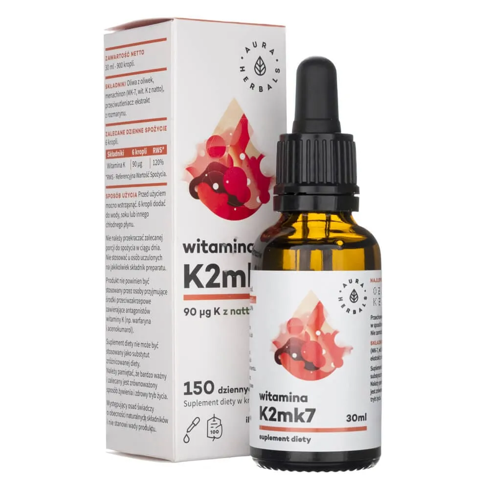 Aura Herbals Vitamina K2 MK-7 gotas - 30 ml