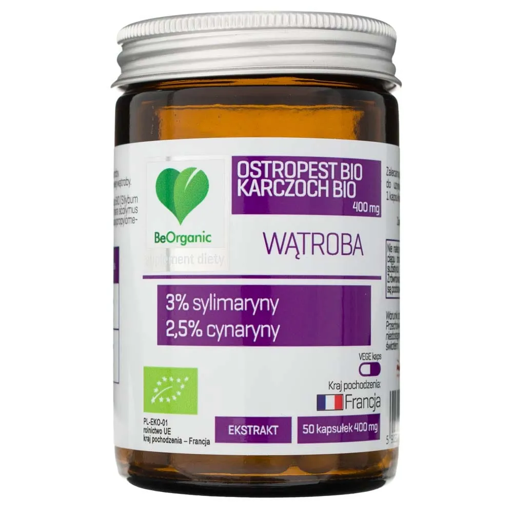 BeOrganic Cardo 3% + Alcachofa 2,5% 400 mg - 50 cápsulas