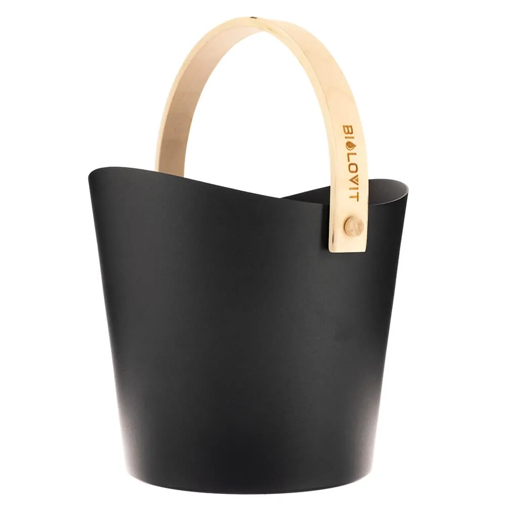 Bilovit Cubo de aluminio para sauna, Negro - 7 Litros