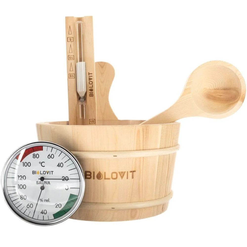 Juego de accesorios para sauna Bilovit - 4 artículos