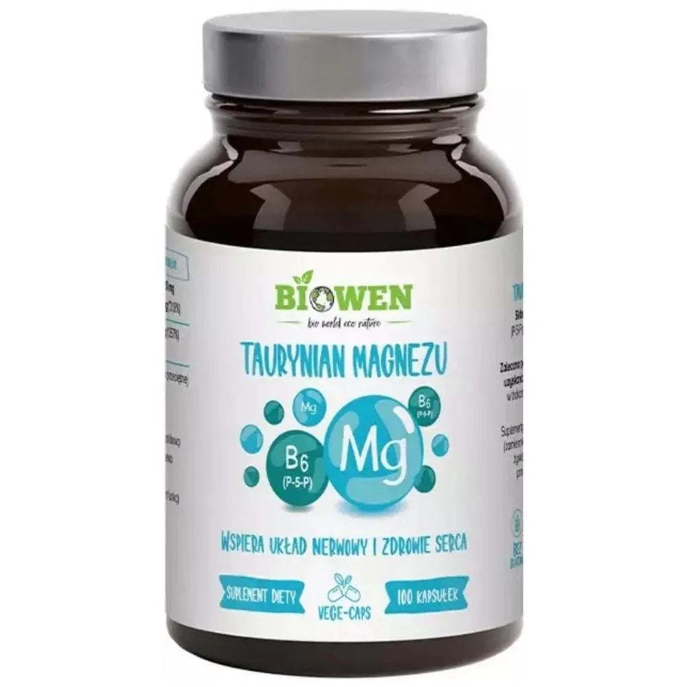 Biowen Taurato de magnesio con vitamina B6 (P-5-P) - 100 cápsulas