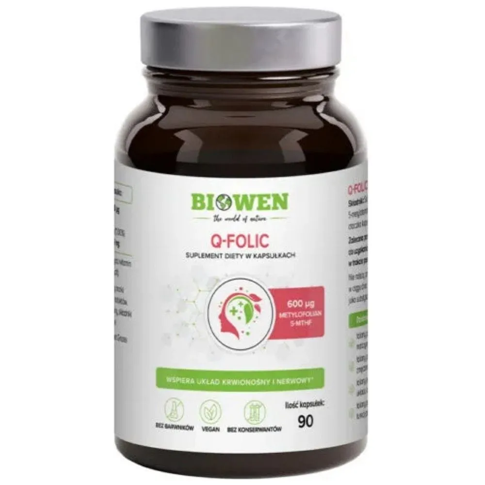 Biowen Q-folic, Ácido fólico metilado (5-MTHF) - 90 cápsulas