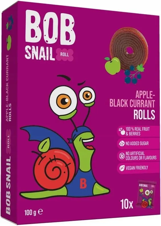 Bob Snail Snack de Manzana y Grosella Negra sin Azúcares Añadidos - 100 g