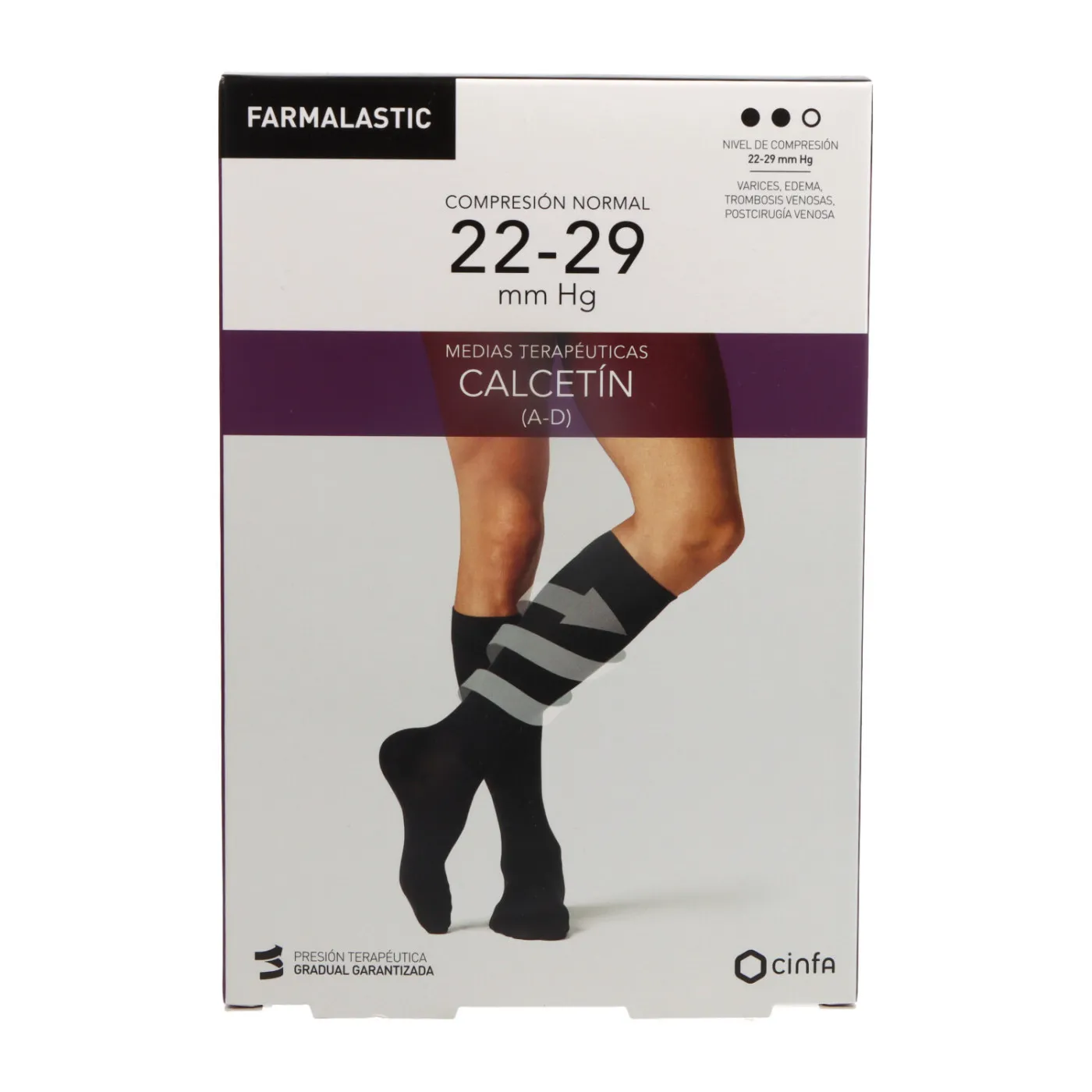 Calcetin Farmalastic Normal Negro Tmed