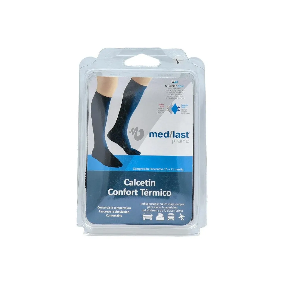 Calcetin Medilast Lig Plata C/Punt Negro T/G 25-27 Cm 2 Un r295
