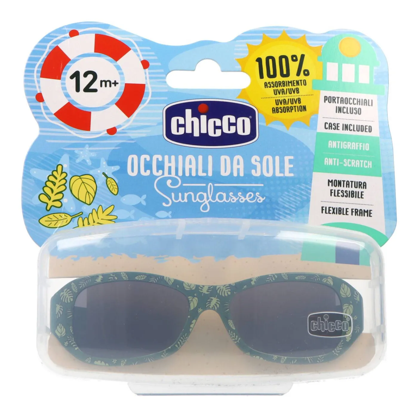 Chicco Gafas De Sol Verdes Con Hojas 12 Meses