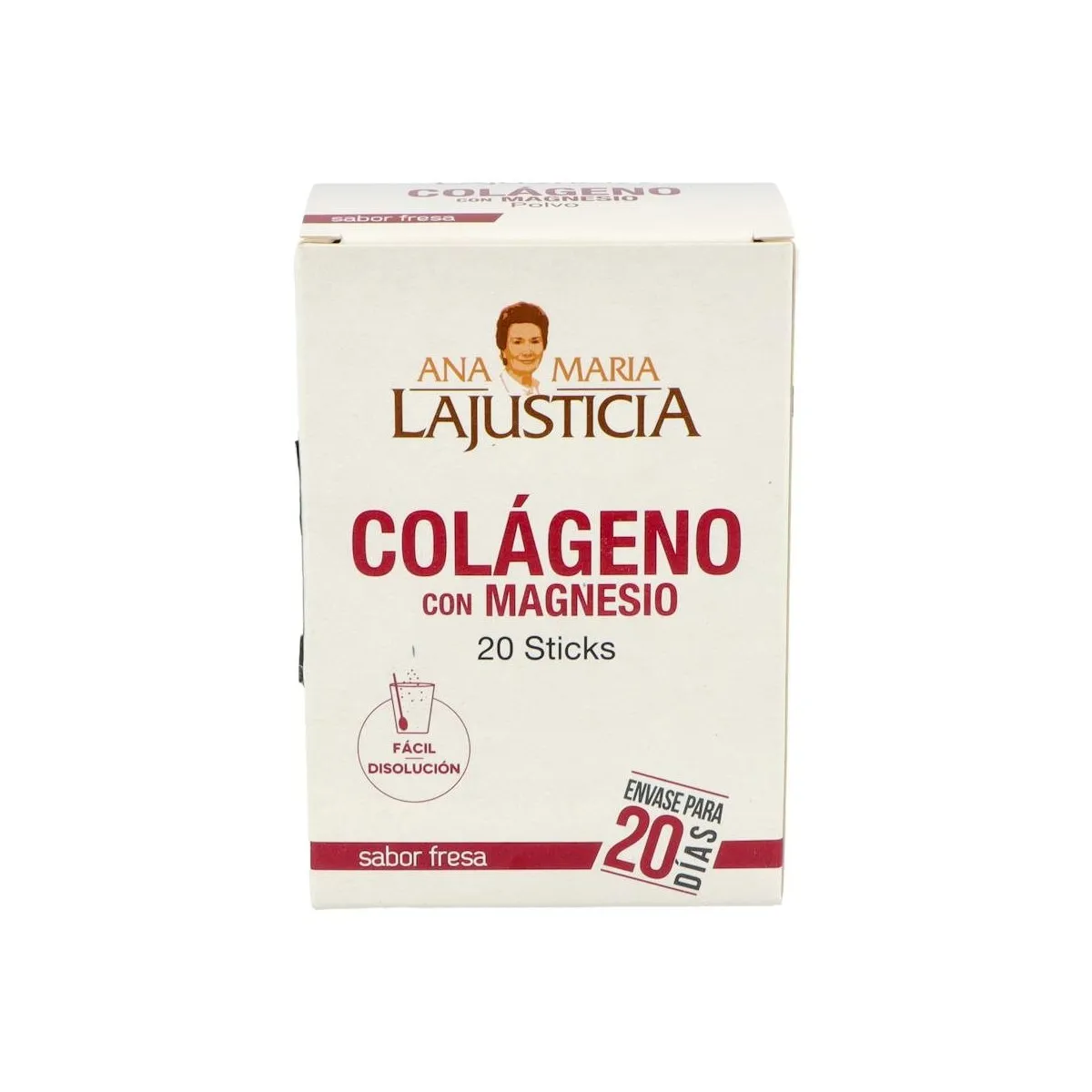 Colageno Magnesio Lajusticia Fresa 20 Sticks 5 G