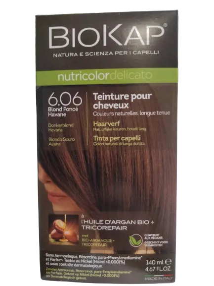 Coloración Nutricolor Delicato 6.06 Rubio Sabana Oscuro - 140 ml - Biokap
