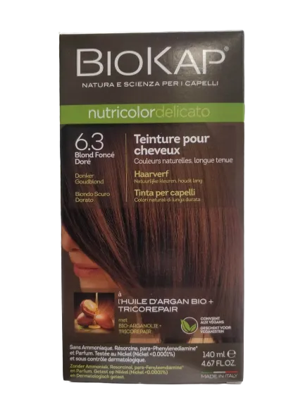 Colorante Nutricolor Delicato 6.3 Rubio Oscuro Dorado-140ml-Biokap