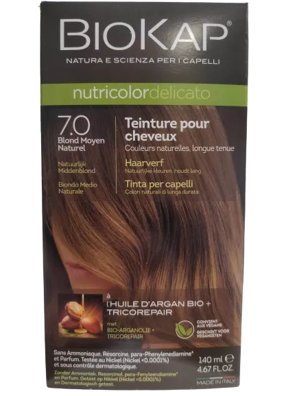 Coloración Nutricolor Delicato 7.0 Rubio Medio - 140 ml - Biokap