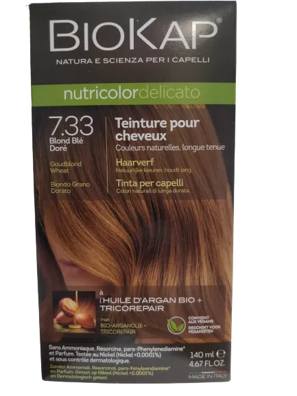 Tinte Nutricolor Delicato 7.33 Rubio Trigo Dorado-140 ml-Biokap