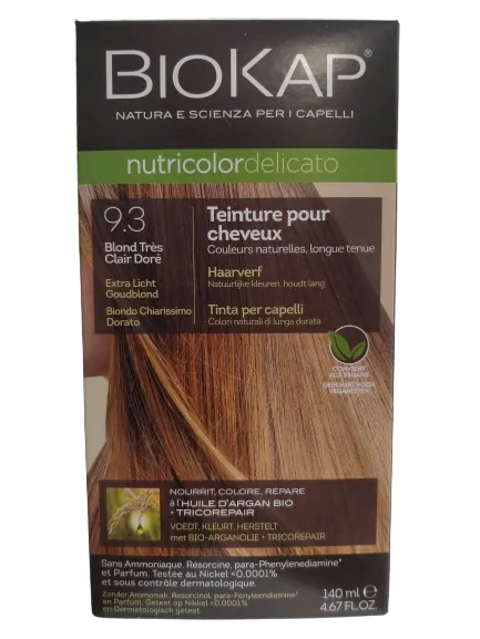 Tinte Nutricolor Delicato 9.3 Rubio Muy Claro Dorado - 140 ml - Biokap