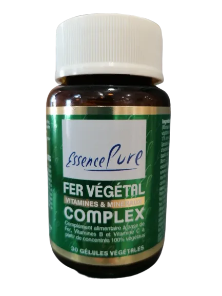 Complejo de hierro vegetal-30 cápsulas-Pura Esencia