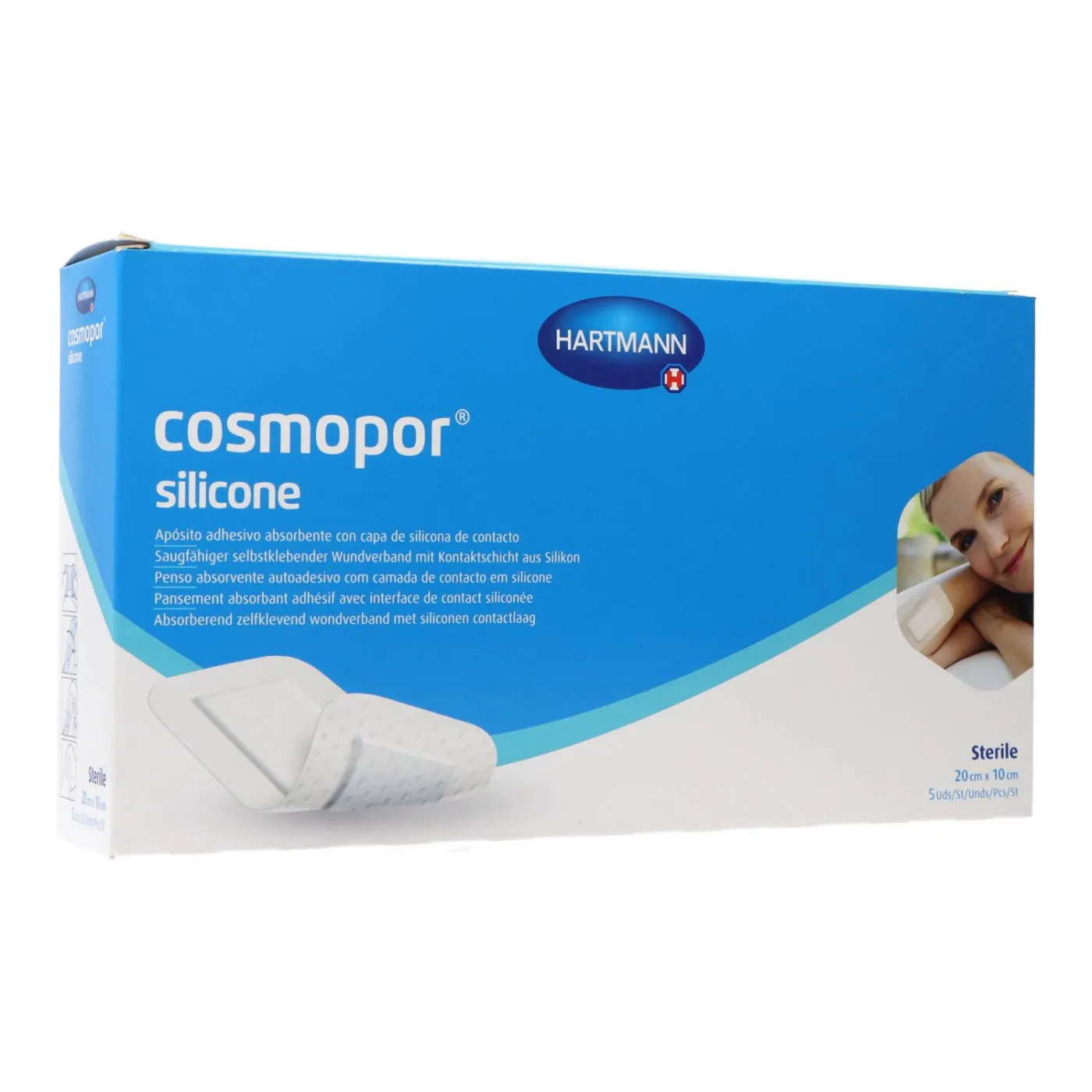 Cosmopor Silicone Aposito Esteril 20 Cm X 10 Cm