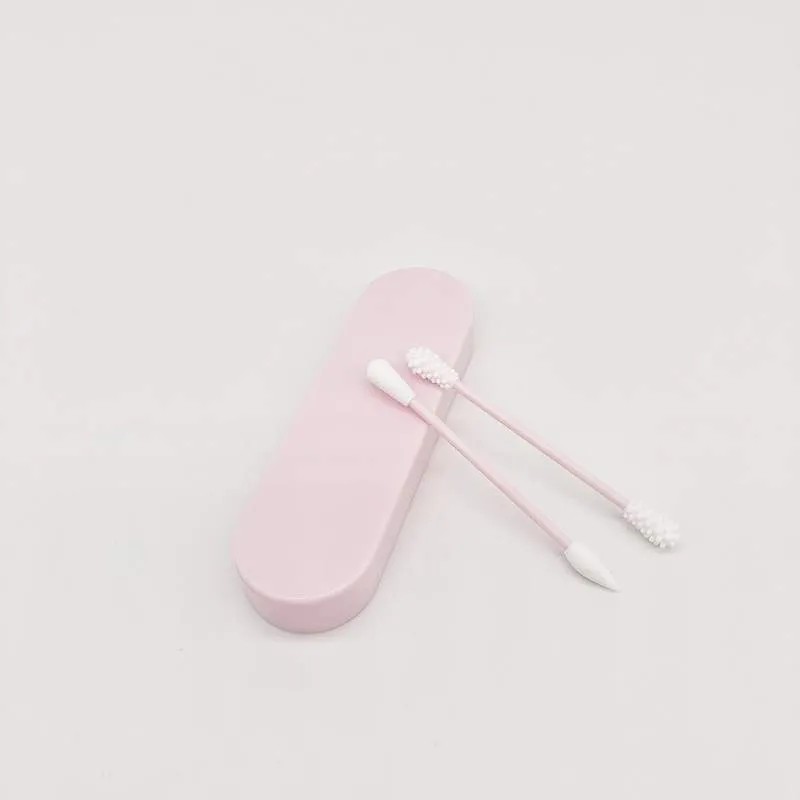 Bastoncillos de algodón lavables-Rosa-Forma completa