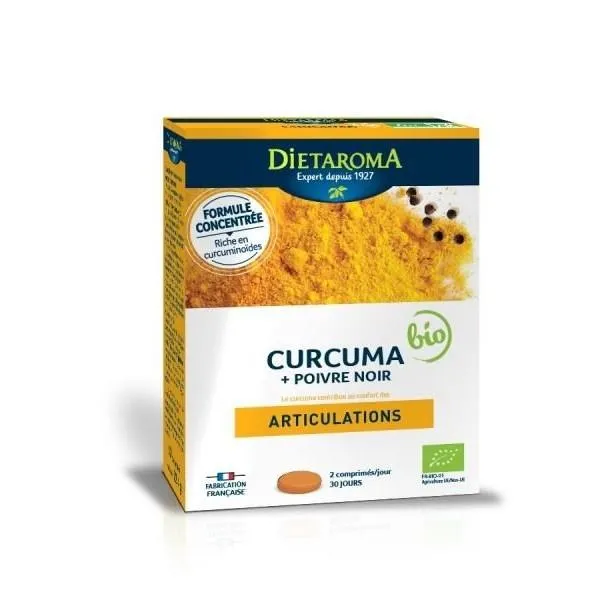 Cúrcuma y pimienta negra Ecológico-60 comprimidos-Dietaroma
