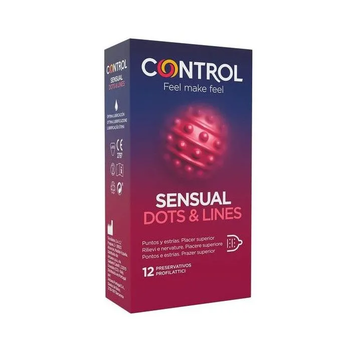 Preservativos Sensual Puntos y Estrías - 12 Uds - Control