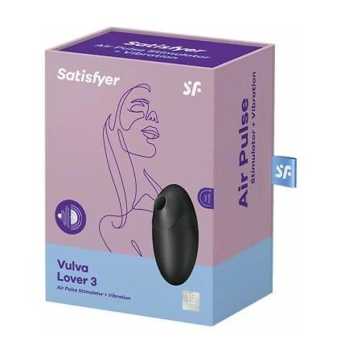 Vulva Lover 3 Estimulador y Vibrador - Negro - Satisfyer
