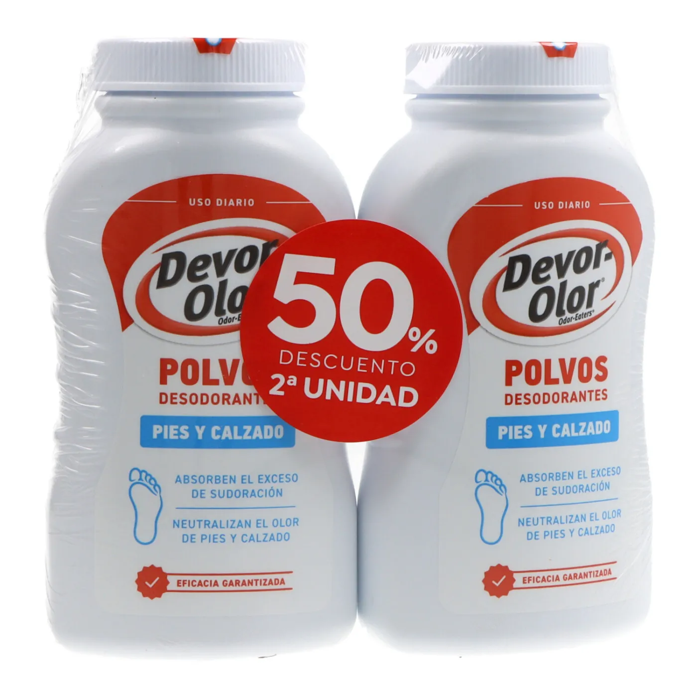 Devor Olor Polvos Desodorante Para Pies 100g X2