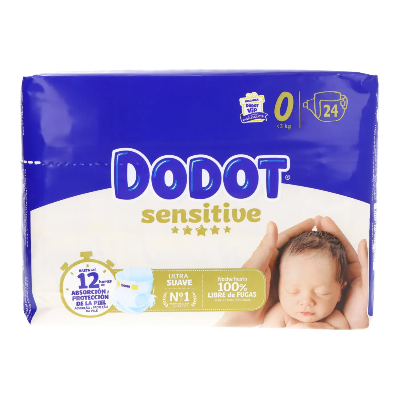 Dodot Sensitive Recien Nacido Talla 0 Hasta 3 Kg 24 Unidades