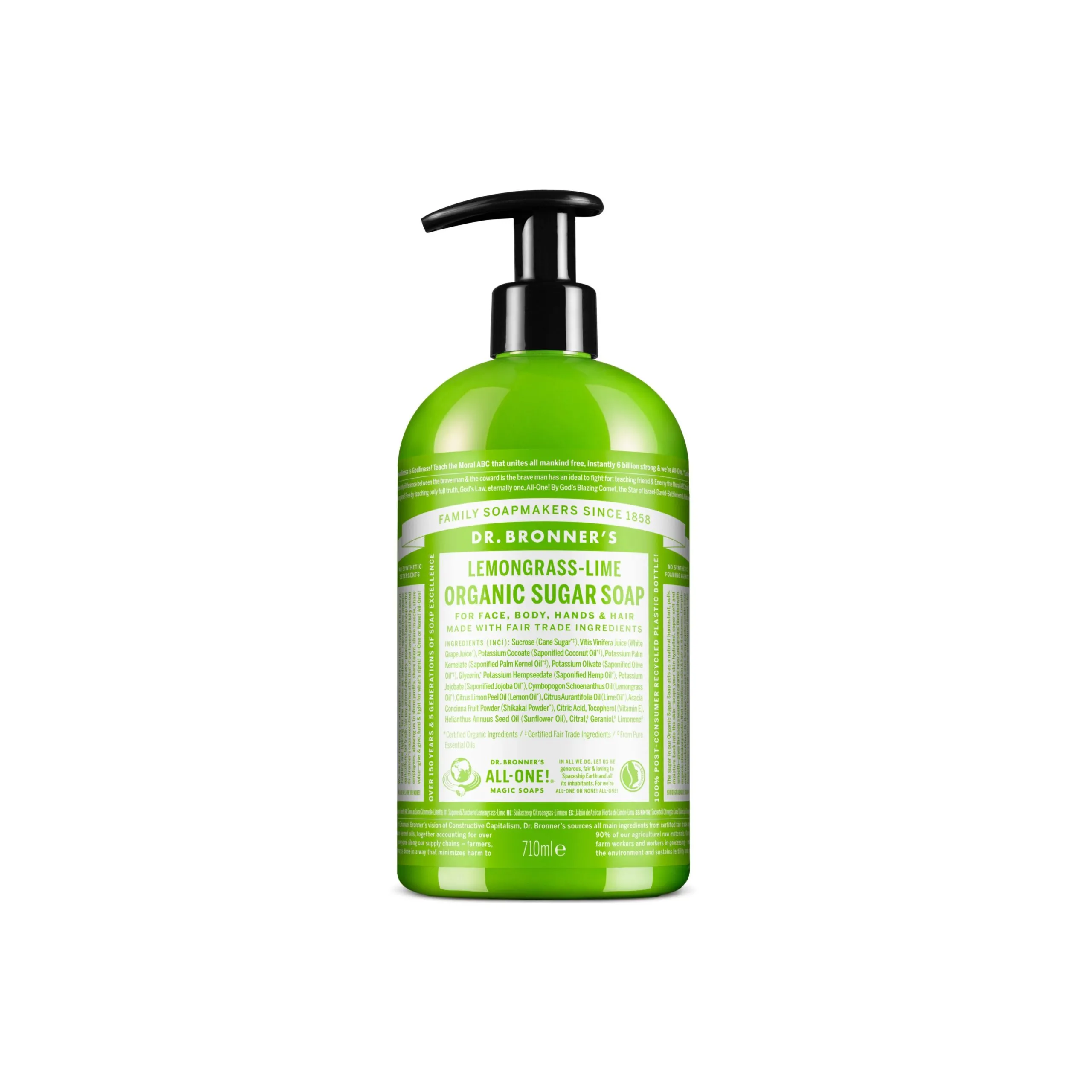 Jabón líquido de azúcar de caña de lima y lemongrass