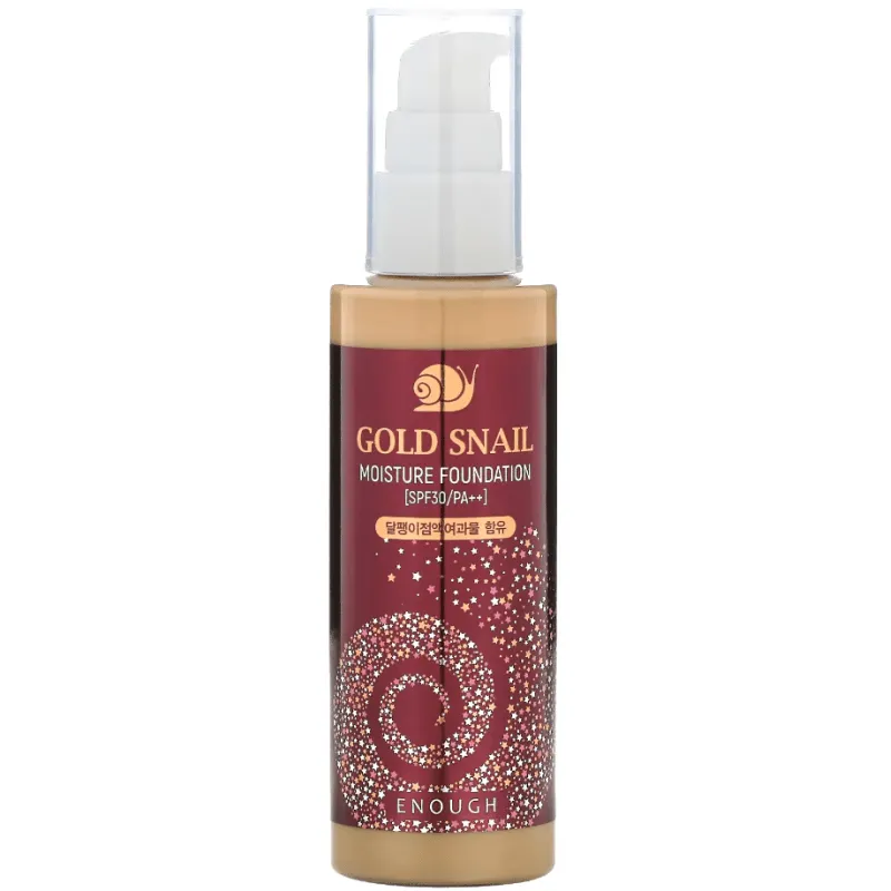 Enough Base de maquillaje hidratante de caracol dorado tono 21 - 100 ml