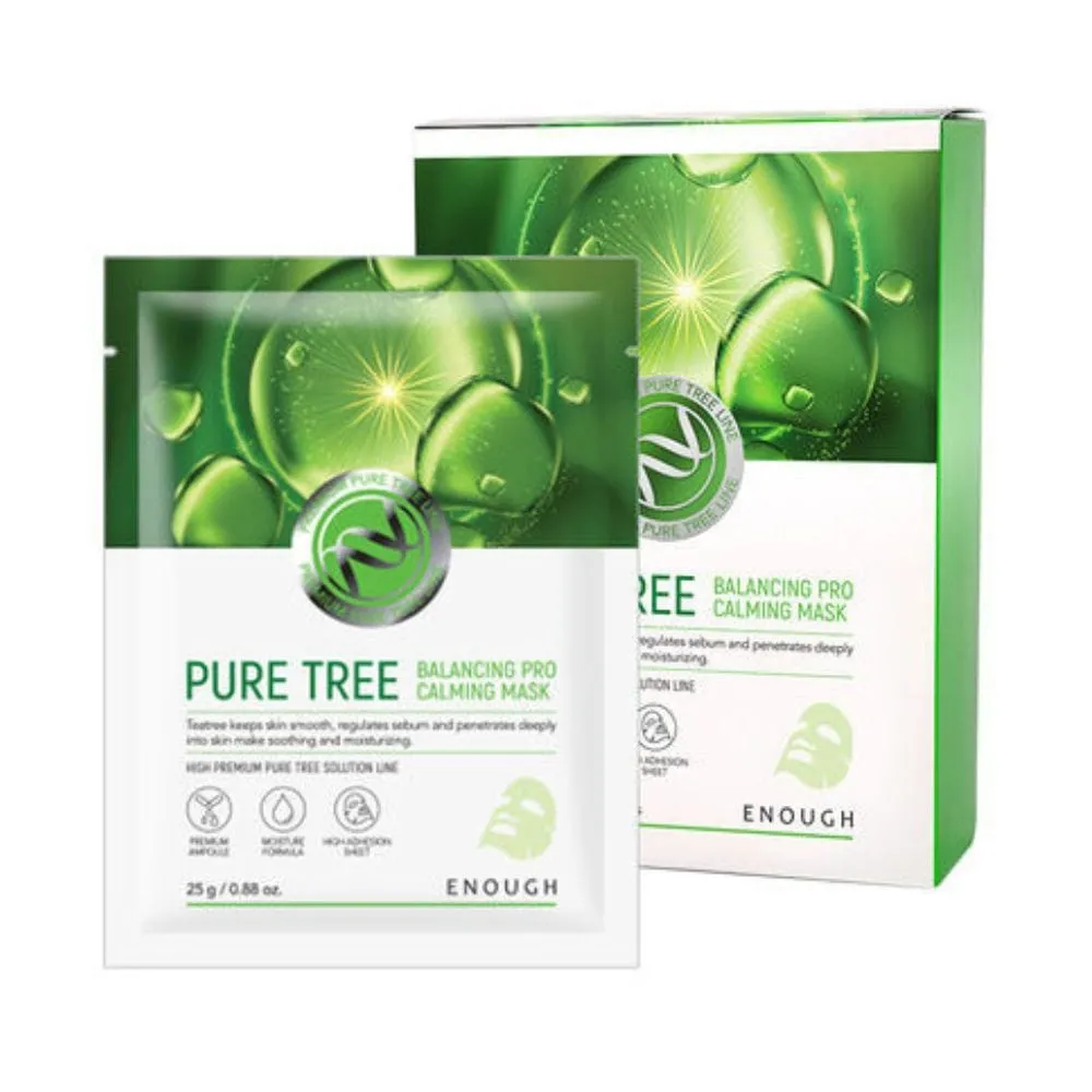 Enough Mascarilla de Árbol Puro con Extracto de Árbol del Té - 10 Piezas